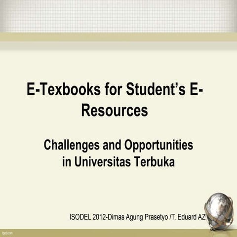 E texbooks for student’s e-resources