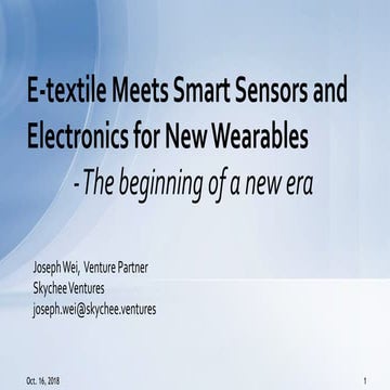 E textile meets smart sensors and electronics for wearables 