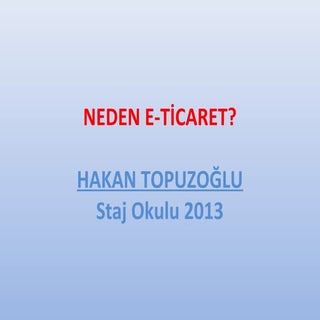 E-Ticaret Sunum 2013