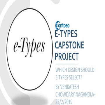 E types capstone project- course on strategic management