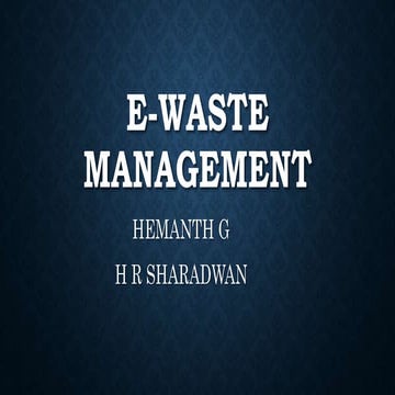 E waste management