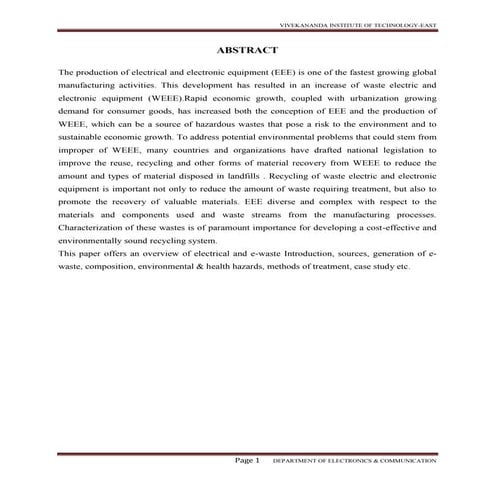 E waste management and recycling 