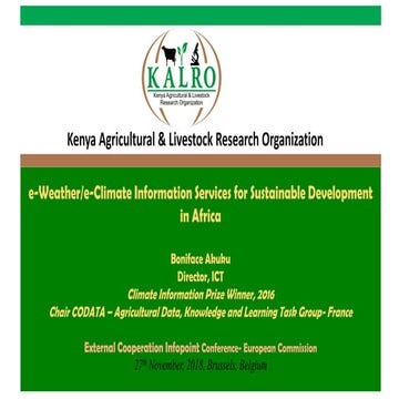 e-Weather/e-Climate Information Services for Sustainable Development in Africa