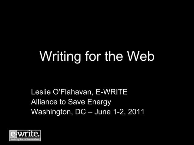 E write writing for the web 1-2 june2011