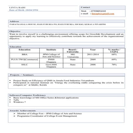 LINTA CV | PDF