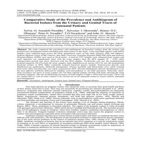Comparative Study of the Prevalence and Antibiogram of Bacterial ...