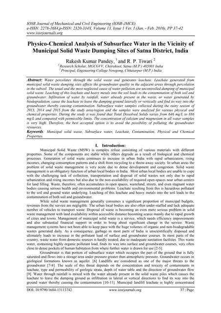 Comparative Analysis of Ground Water & Surface Water of Kolhapur based ...