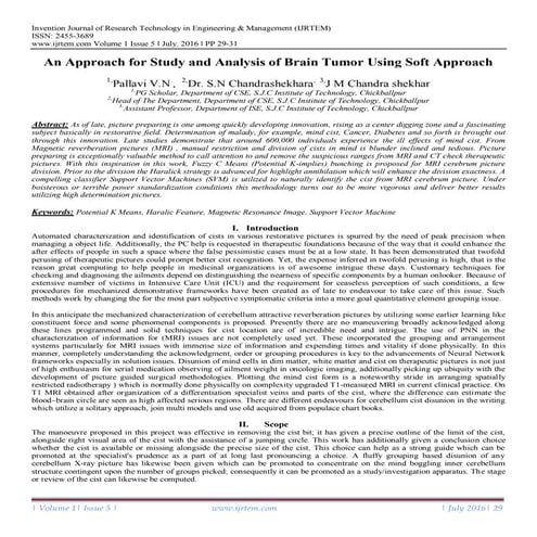 An Approach for Study and Analysis of Brain Tumor Using Soft Approach