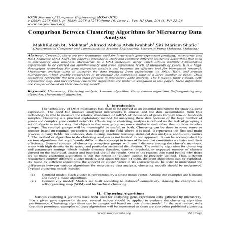 Comparison Between Clustering Algorithms for Microarray Data Analysis | PDF