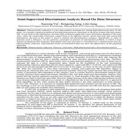 Semi-Supervised Discriminant Analysis Based On Data Structure