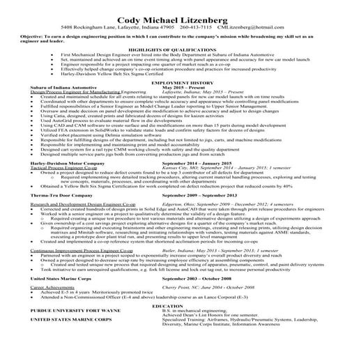 Cody Litzenberg Resume