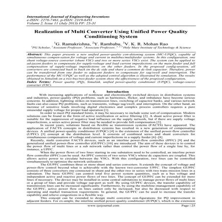Realization of Multi Converter Using Unified Power Quality Conditioning System