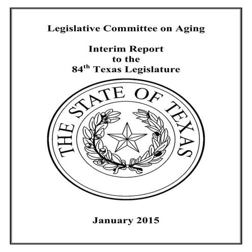 83rd Interim Legislative Committee on Aging Report