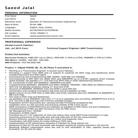 Saeed Jalal CV