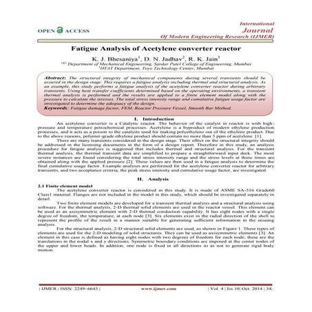 Fatigue Analysis of Acetylene converter reactor