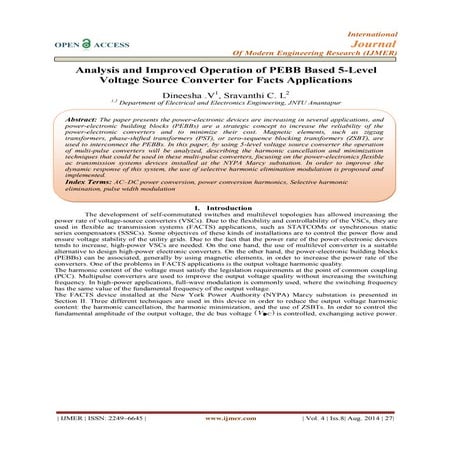 Analysis and Improved Operation of PEBB Based 5-Level  Voltage Source Convert...