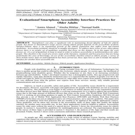 Evaluationof Smartphone Accessibility Interface Practices for Older Adults
