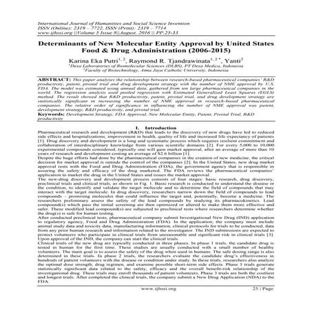 Determinants of New Molecular Entity Approval by United States Food & Drug Ad...