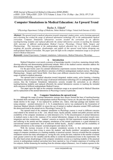 Computer Simulations in Medical Edu...