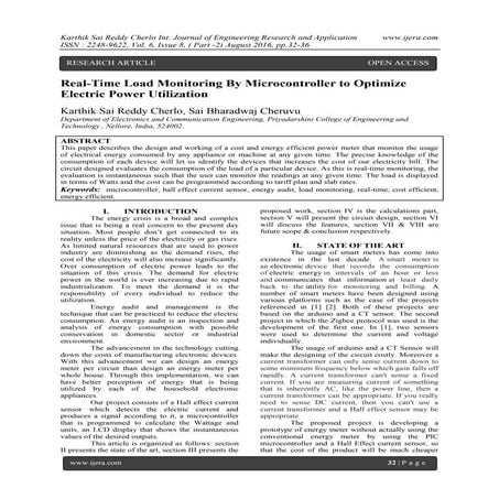 Real-Time Load Monitoring By Microcontroller to Optimize Electric Power Utili...