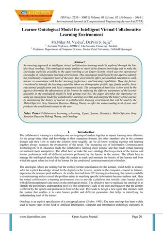 Learner Ontological Model for Intelligent Virtual Collaborative Learning Envi...