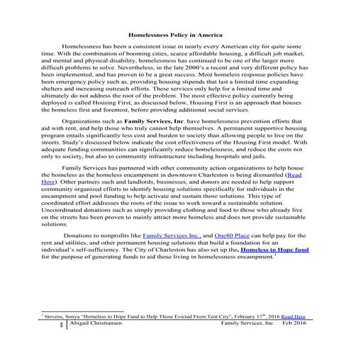 Homelessness Policy Review and Resources FINAL