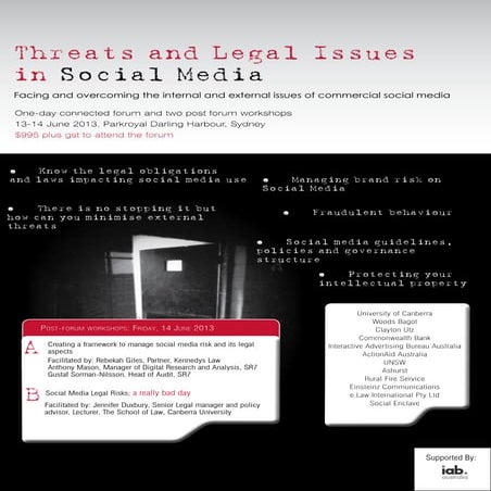 Threats and Legal Issues in Social Media