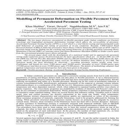 Modelling of Permanent Deformation on Flexible Pavement Using Accelerated Pav...