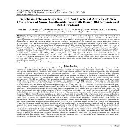 Synthesis, Characterization and Antibacterial Activity of New Complexes of So...