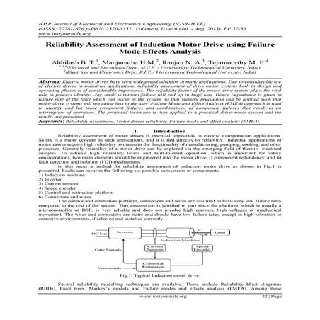 Reliability Assessment of Induction Motor Drive using Failure Mode Effects An...