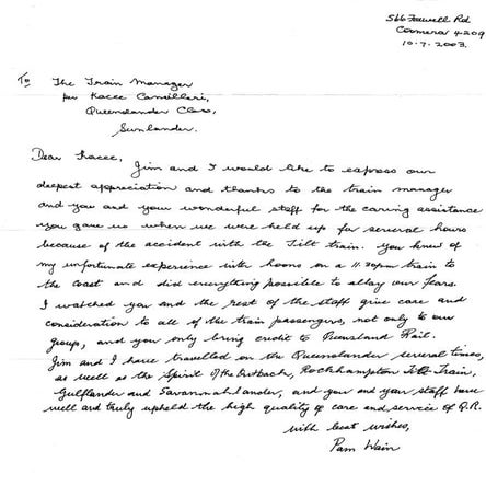 QR customer thank you letter 2003