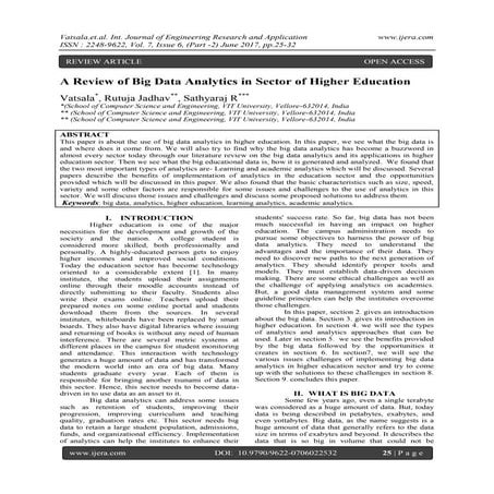 The Role of Big Data Management and Analytics in Higher Education | PDF