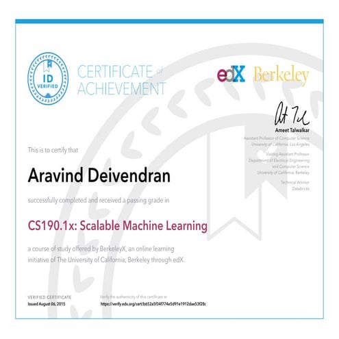 CS190.1x Scalable Machine Learning | PDF