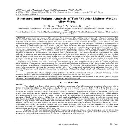 Structural and Fatigue Analysis of Two Wheeler Lighter Weight Alloy Wheel