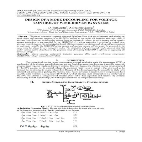DESIGN OF A MODE DECOUPLING FOR VOLTAGE CONTROL OF WIND-DRIVEN IG SYSTEM