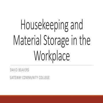 OSH106AA Final Presentation - Housekeeping