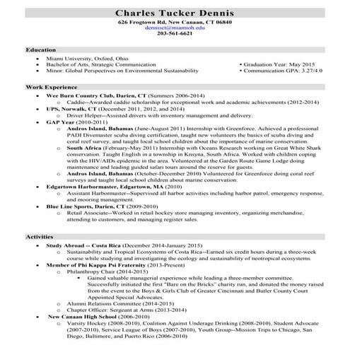 Charles T Dennis Resume | DOCX