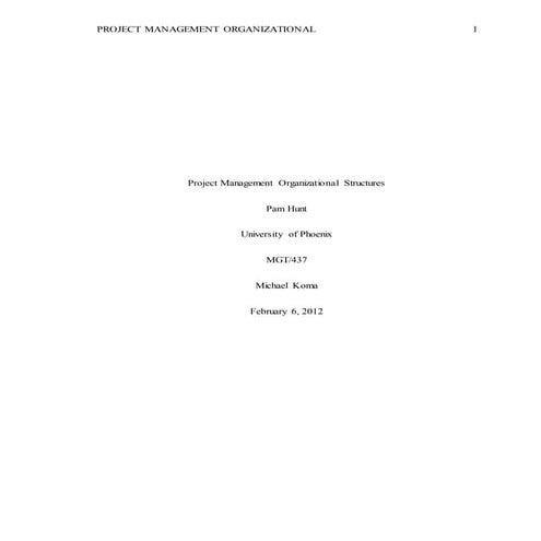 Project Management Organizational Structures