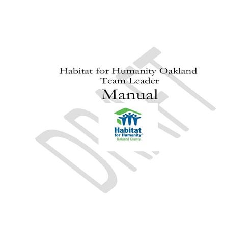 Habitat Team Leader Manual