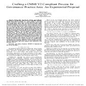 Crafting a CMMI V2 Compliant Process for Governance Practice Area: An Experie...