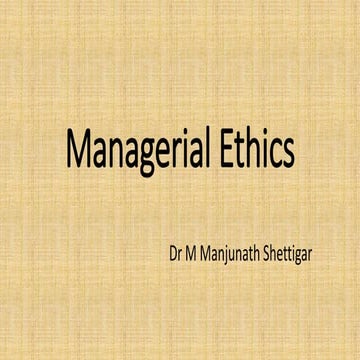 Managerial Ethics