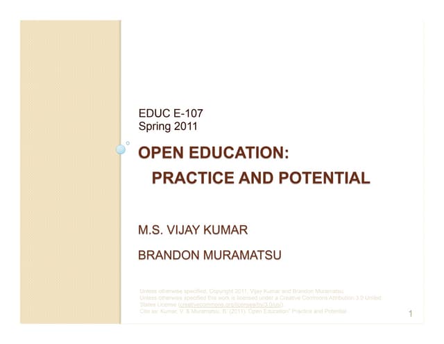 E107 Open Education Practice and Potential: Session 2