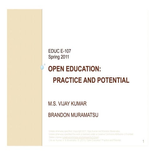 E107 Open Education Practice and Potential: Session 1