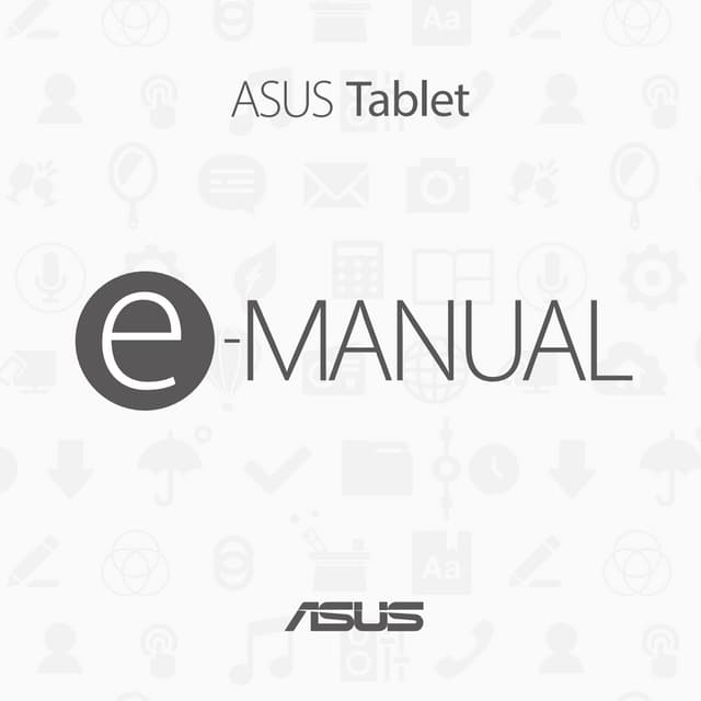ASUS MeMO Pad 8 (ME181C) manual PDF download (English) / User Guide PDF