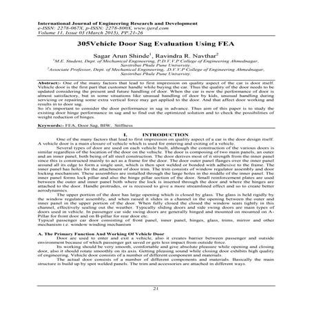 305Vehicle Door Sag Evaluation Using FEA