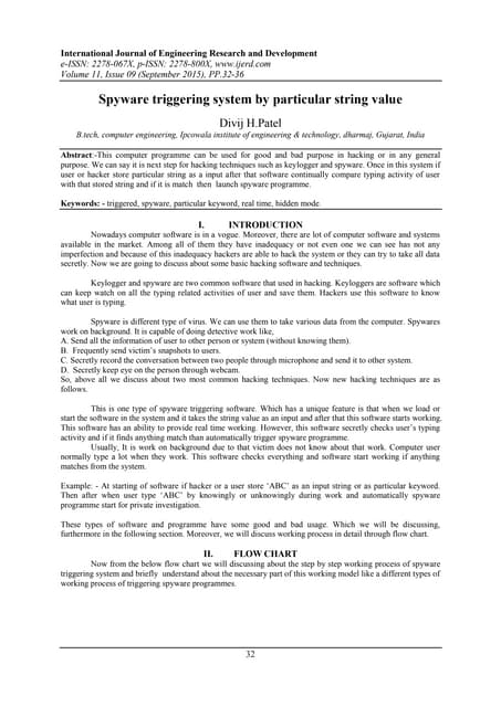 Spyware triggering system by particular string value