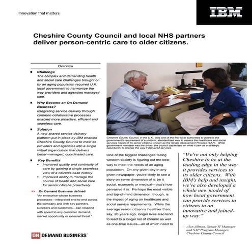 Cheshire County Council and IBM