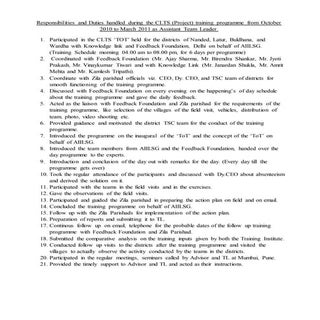 Roles and Responsibilities in AIILSG