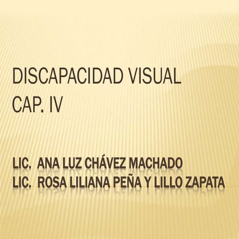 NEE ASOCIADAS A DISCAPACIDAD VISUAL. | PDF