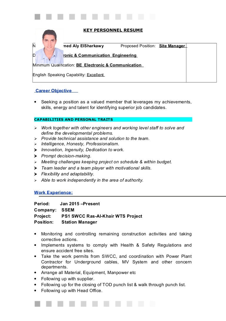 personal characteristics resumes